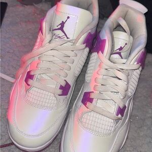 White and violet Jordan 4’s